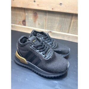 adidas 6K Boys U_Path Run Casual Sneakers Black Gold Slip On